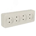 Розетка четырехместная б/з 250В 10А серия София слоновая кость STEKKER