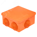 Коробка распределительная 70?70?40 6 муфт д26, IP54, открытой проводки, негорючая, ПВ-0, оранжевый