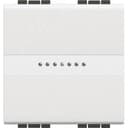 Livinglight. Переключатель аксиальный одноклавишный 10А 250В. Автоматические клеммы. 2 модуля. Цвет Белый