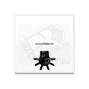 Клавиша с окошком для подсветки и символом свет белая