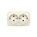 Розетка двухместная серия IONICH, с/з, о/у, 16А, 220В, слоновая кость (ivory)