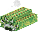 Клемма ТР 2-уровневая, земля, сечение 2,5 мм. кв., желто-зеленая