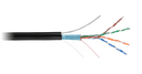 Кабель связи симметричный, для структурированныx сетей, внешней прокладки LAN F/UTP 2x2x0.47 кат.5 EC-UF002-5-PE-BK NETLAN (305 м)