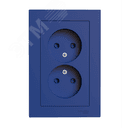 ATLASDESIGN РОЗЕТКА двойная без заземления со шторками,16А, в сборе, АКВАМАРИН