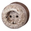 Розетка с заземлением Фаберже, керамика, цвет мрамор золото Бирони