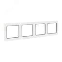 Стокгольм Рамка 4-местная белая с линией цвета черный EKF