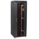 ITK Шкаф сетевой 19" LINEA N 47U 600х600 мм стеклянная передняя дверь, задняя металлическая черный (LN05-47U66