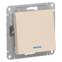 Переключатель одноклавишный ATLASDESIGN с подсветкой схема 6а 10АХ механизам бежевый