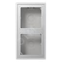 Коробка для накладного монтажа с негорючим основанием 2-я для горизонтальной/вертикальной установки в комплекте с рамкой для установки устройств и накладок серии LS990 Материал- лакированный дуропласт Цвет- алюминий