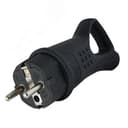 Вилка прямая однофазная с ушком (каучук) "UNIVERSAL"