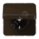 Розетка штепсельная SCHUKO 16A 250V с защитой от детей, коричневая