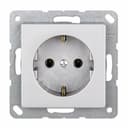 Розетка ECO одинарная с заземлением без шторок 16A алюминий пружинный зажим JUNG