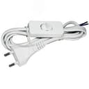 Шнур УШ-1КВ с выключателем 2м ПВС 2х0.75 6А белый WUP20-02-K01 IEK