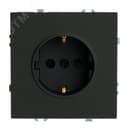 Розетка 1-местная с защитной шторкой с/з (механизм), 250В, 16А, серия Эмили,,черный уголь, soft touc