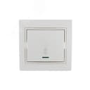 Мира Выключатель 1клавишный проходной с подсветкойбелой вставкой