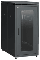 ITK Шкаф сетевой 19" LINEA N 24U 600х1000 мм стеклянная передняя дверь, задняя перфорированная черны (LN05-24U