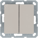 Выключатель двухклавишный проходной 10A 250V~ с накладкой, цвет Тауп Jasmart