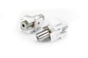 Вставка формата Keystone Jack с проходным адаптером TRS 3.5 мм Hyperline KJ1-TRS-D3.5G-WH (Белый)