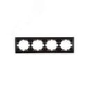 MIRA Рамка 4-ая горизонтальная чёрный бархат без вставки (10шт/120шт)