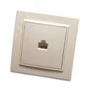 Розетка компьютерная одноместная RJ-45, серия Эрна, слоновая кость, Stekker
