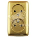 Розетка двойная наружная с изоляционной пластиной золото