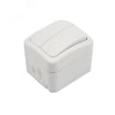Выключатель двухклавишный Mini OG IP54, о/у, белый