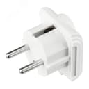 Адаптер сетевой (переходник) с универсальной на Евро вилку F/C2 "Квадрат" 10А б/з белый (1 шт/уп)