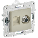 SKANDY Розетка двойная TV+RJ45 кат.5E SK-A14B бежевый IEK