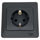 Розетка 1-м СП 1мод. Glossa 16А IP20 с заземл. защ. шторки в сборе антрацит SE GSL000744