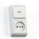 ОПТИМА Блок Выключатель с подсветкой 10А/ розетка 16А БКВР-430 наружный белый Кунцево