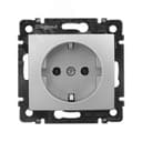 VALENA Розетка с заземлением в рамку алюминий 770120 LEGRAND