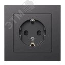 ATLASDESIGN РОЗЕТКА с заземлением со шторками, 16А, в сборе, БАЗАЛЬТ