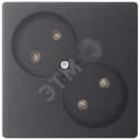 Розетка 2х2К без защитных шторок, графит