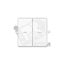 Клавиша 2-я с символом стрелки для жалюзийного выключателя и кнопки Серия AS500 Материал- дуропласт Цвет- белый