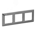 Valena LIFE Рамка 3 поста сталь универсальная Legrand Euro