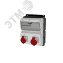 Комбинация розеток , Вход М32, клеммы, 1xCEE32A5p, 1xCEE16A5p, IP44. 00-00033740 AlpenBox