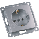 MASTER Розетка одноместная с заземляющим контактом, скрытой установки, в рамку, серебро