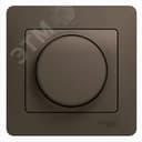 Диммер поворотно нажимной, LED, RC, 630 Вт, шоколад