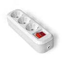 Розетка-колодка 3 поста наружная с заземлением с выключателем ABS-пластик S303 Универсал