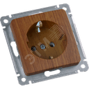 MASTER Розетка одноместная с заземляющим контактом, скрытой установки, в рамку, дуб