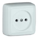 Розетка наружная с изоляционной пластиной белая