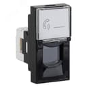 Розетка модульная RJ-11 размер 45х22,5 мм черная