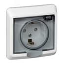 ЭТЮД Розетка скрытая с заземлением со шторками IP44 белая PC16-044B Systeme Electric
