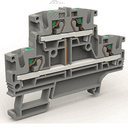Двухярусная клемма с объединенными ярусами на 4 кв.мм синяя