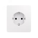 Розетка ROUND одинарная с/з скрытой установки, со шторками 16А механизм перламутр