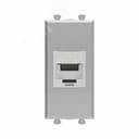 Avanti Компьютерная розетка RJ-45 без шторки модульная, кат.6А экранированная, Закаленная сталь, 1 модуль