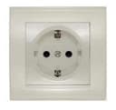 Розетка 1-м СП Бриллиант 16А IP20 с заземл. защ. шторки сл. кость UNIVersal 7948851