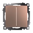 Переключатель2клавишный механизм STEKKER GLS10710702 250V 10А серия Катрин шампань 49169