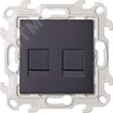 Розетка для передачи данных 2xRJ45 Cat.6 UTP цвета графит S24 Harmonie