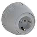 Розетка с заземлением Rotondo, винтовые контакты, цвет серый